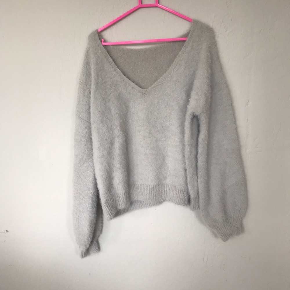 SHEIN slouchy fuzzy baby blue sweater